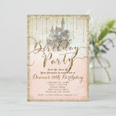 Invitation Photo de fête d'anniversaire du château de conte d (Debout devant)