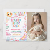 Invitation Photo de fête d'anniversaire Editable Summer Water (Devant)