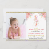 Invitation Photo de fête d'anniversaire élégante danseuse de  (Devant)