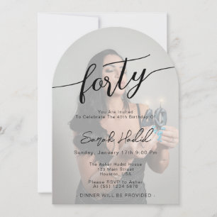 Invitation Photo de fête d'anniversaire élégante et moderne p