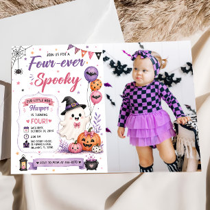 Invitation Photo de fête d'anniversaire Halloween effrayant F