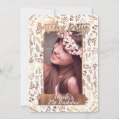 Invitation Photo de fête d'anniversaire moderne en bronze cui (Devant)