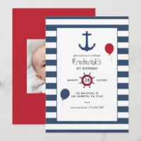 Photo de fête d'anniversaire nautique personnalisa