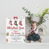 Invitation Photo de fête d'anniversaire Noël (Debout devant)