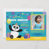 Invitation photo de fête d'anniversaire Panda-moni (Devant)