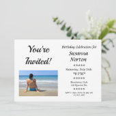 Invitation Photo de fête d'anniversaire personnalisée (Debout devant)