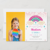 Invitation Photo de fête d'anniversaire Pop It Rainbow (Devant)