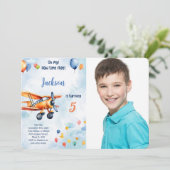 Invitation Photo de fête d'anniversaire pour enfants avec un (Debout devant)