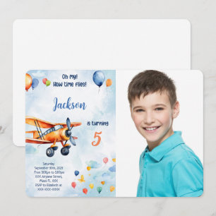 Invitation Photo de fête d'anniversaire pour enfants avec un 