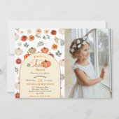 Invitation Photo de fête d'anniversaire rustique automnal pou (Devant)