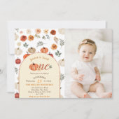 Invitation Photo de fête d'anniversaire rustique d'automne po (Devant)