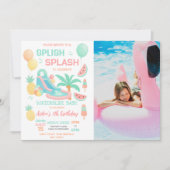 Invitation Photo de fête d'anniversaire Splash Water Slide (Devant)