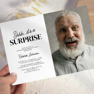 Invitation Photo de fête d'anniversaire surprise pour adulte