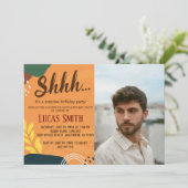 Invitation Photo de fête d'anniversaire surprise pour adultes (Debout devant)