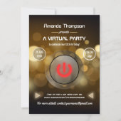 Invitation Photo de fête d'anniversaire virtuelle Bokeh (Devant)