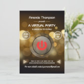 Invitation Photo de fête d'anniversaire virtuelle Bokeh (Debout devant)