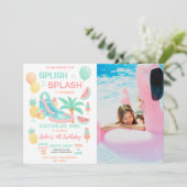 Invitation Photo de fête d'anniversaire Water Slide (Debout devant)