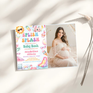 Invitation Photo de fête de Baby Shower Summer Splish Splash