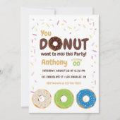 Invitation photo de fête de Donut (Devant)