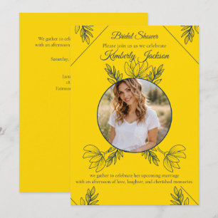 Invitation Photo de Fête de Mariage Élégance Dorée