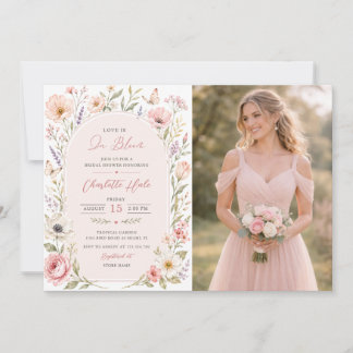Invitation Photo de Fête de Mariage Florale Love Is In Bloom
