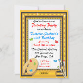Invitation photo de fête de peinture avec cadre él (Dos)