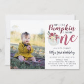 Invitation Photo de fête de premier anniversaire de citrouill (Devant)
