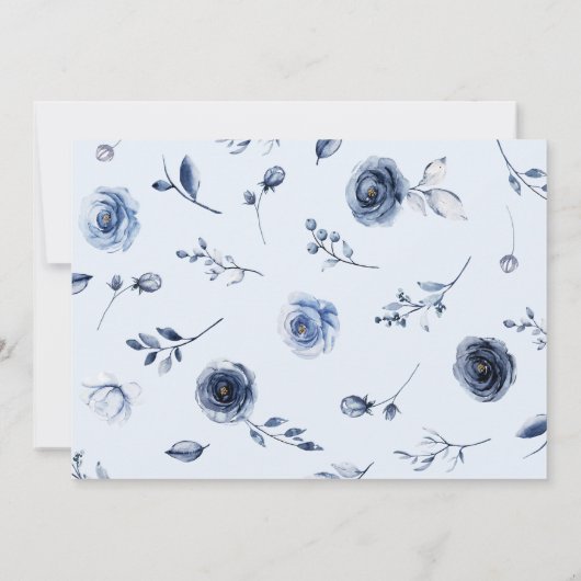 Invitation Photo de fête de remise de diplômes aux fleurs ble (Dos)