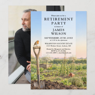 Invitation Photo de fête de retraite de jardinage