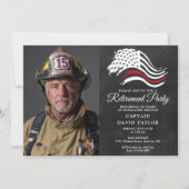 Invitation Photo de fête de retraite de pompier de la fine li (Devant)