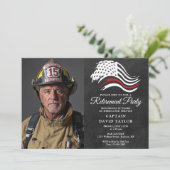 Invitation Photo de fête de retraite de pompier de la fine li (Debout devant)