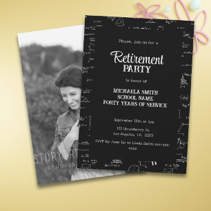 Invitation Photo de fête de retraite de professeur de mathéma