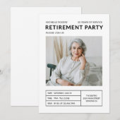 Invitation photo de fête de retraite simple modern (Devant / Derrière)