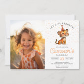 Invitation Photo de fête des anniversaires de enfants de tigr (Devant)
