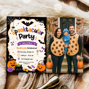 Invitation Photo de fête effrayante d'Halloween colorée