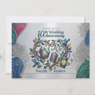 Invitation Photo de fête élégante pour les 10 ans de mariage