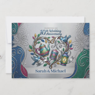 Invitation Photo de fête élégante pour les 10 ans de mariage