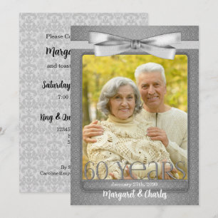 Invitation Photo de fête pour les 60 ans de mariage de diaman
