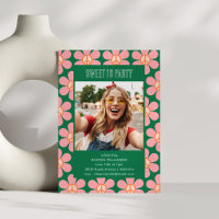 Photo de fête Retro Flower Peace Rose Vert Sweet 1