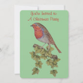 Invitation photo de feuilles de lierre et de robin animaux no (Devant)