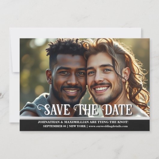 Invitation Photo de fiançailles de couples, save the date de (Devant)