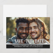 Invitation Photo de fiançailles de couples, save the date de (Devant / Derrière)