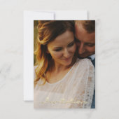 Invitation Photo de fiançailles de mariage Rose Faux Or Sépia (Dos)