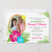 Invitation Photo de fiançailles élégante de Luau hawaïen (Devant)