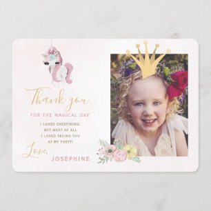 Invitation Photo de fille avec couronne de princesse rose et