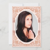 Invitation Photo de fille Confirmation Rose Or Elégant (Dos)