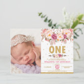 Invitation Photo de fille d'anniversaire de receveur rêveur (Debout devant)