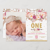 Invitation Photo de fille d'anniversaire de receveur rêveur (Devant / Derrière)