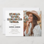 Invitation Photo de fille d'anniversaire rétro (Devant)