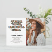 Invitation Photo de fille d'anniversaire rétro (Debout devant)